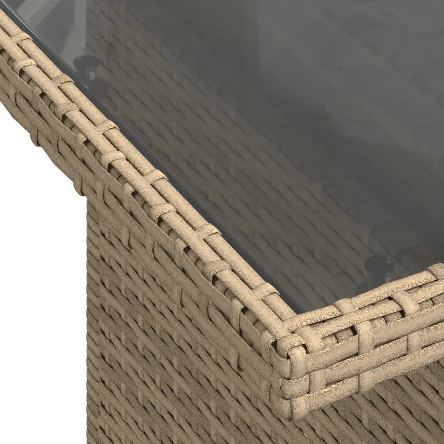 Salon de jardin avec coussins 7 pcs beige résine tressée - 8