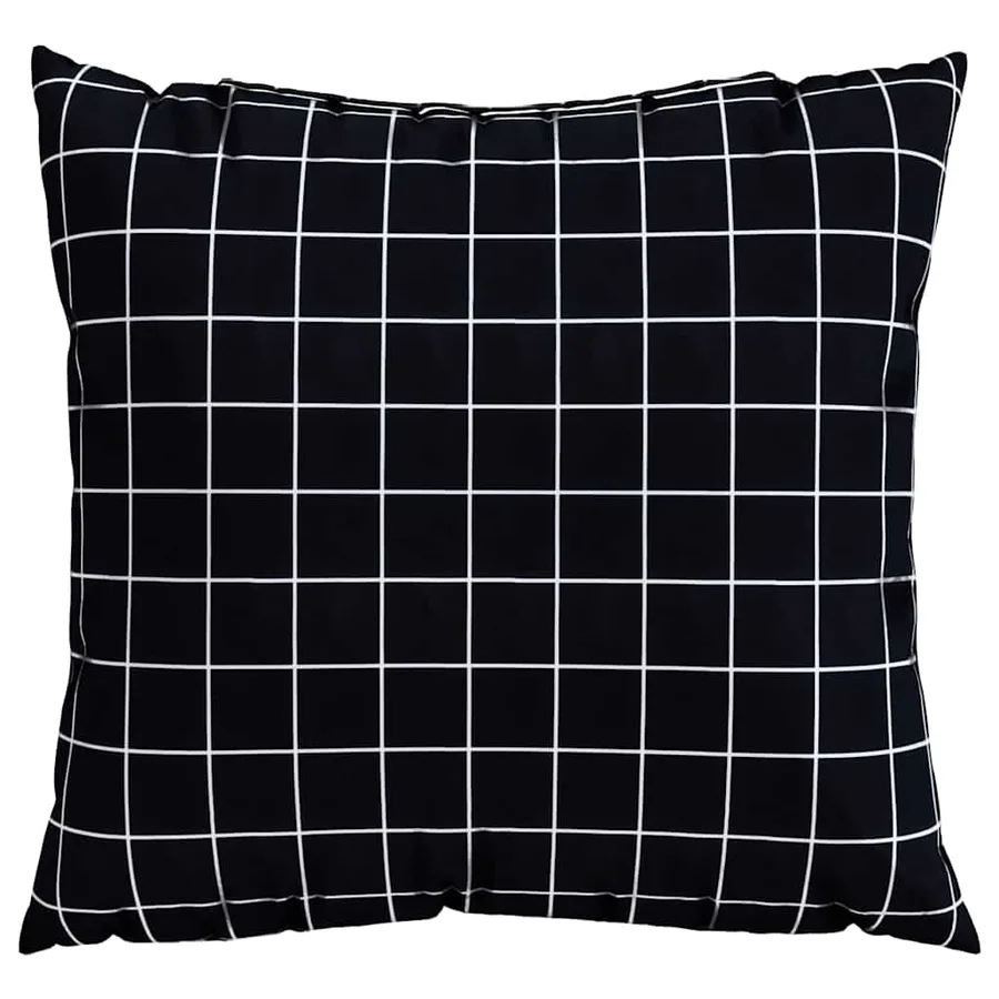 Coussins Éparpillés À carreaux 4 pcs Carreaux Noirs 60 x 60 cm - 5