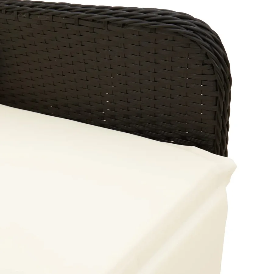 Chaises inclinables de jardin lot de 2 et coussins noir rotin - 8