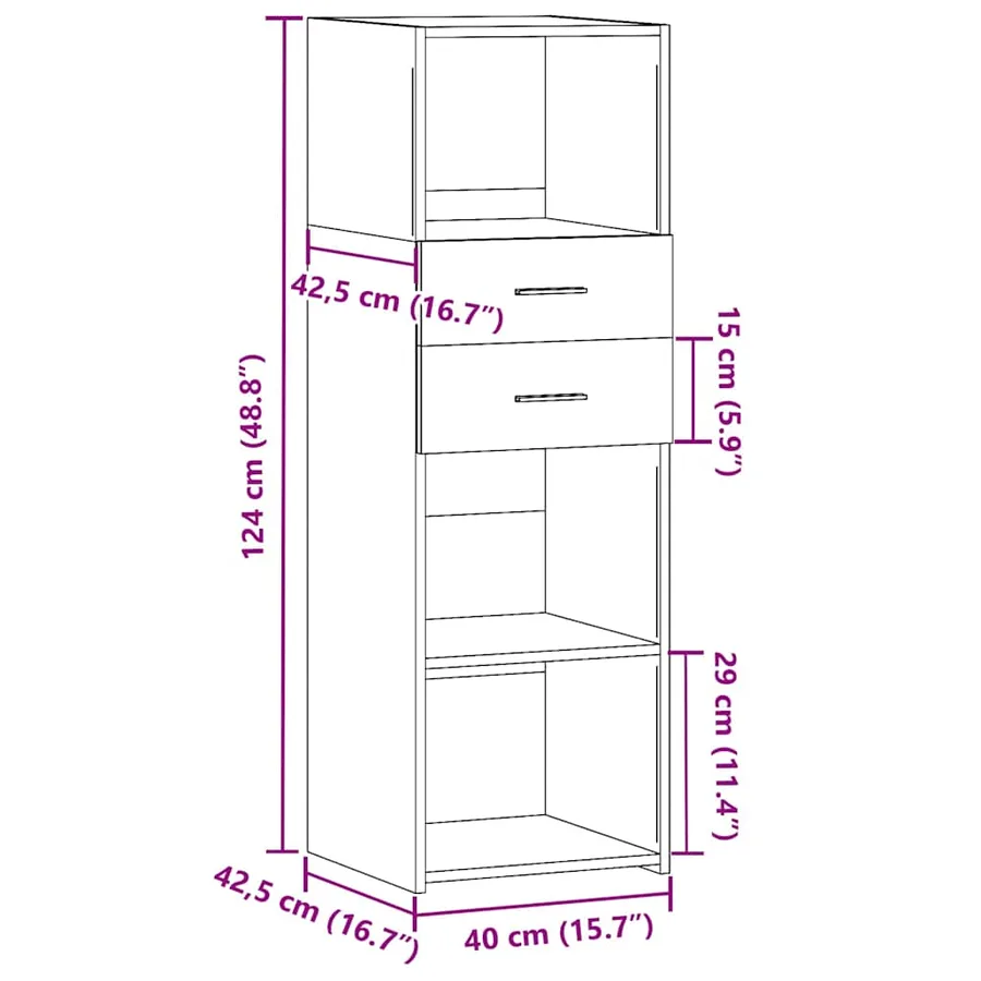 Buffet haut sonoma gris 40x42,5x124 cm bois d'ingénierie - 10