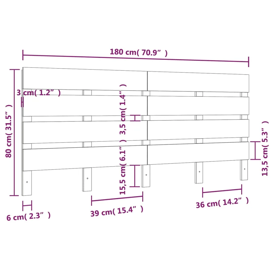 Tête de lit 180x3x80 cm Bois massif de pin - 6