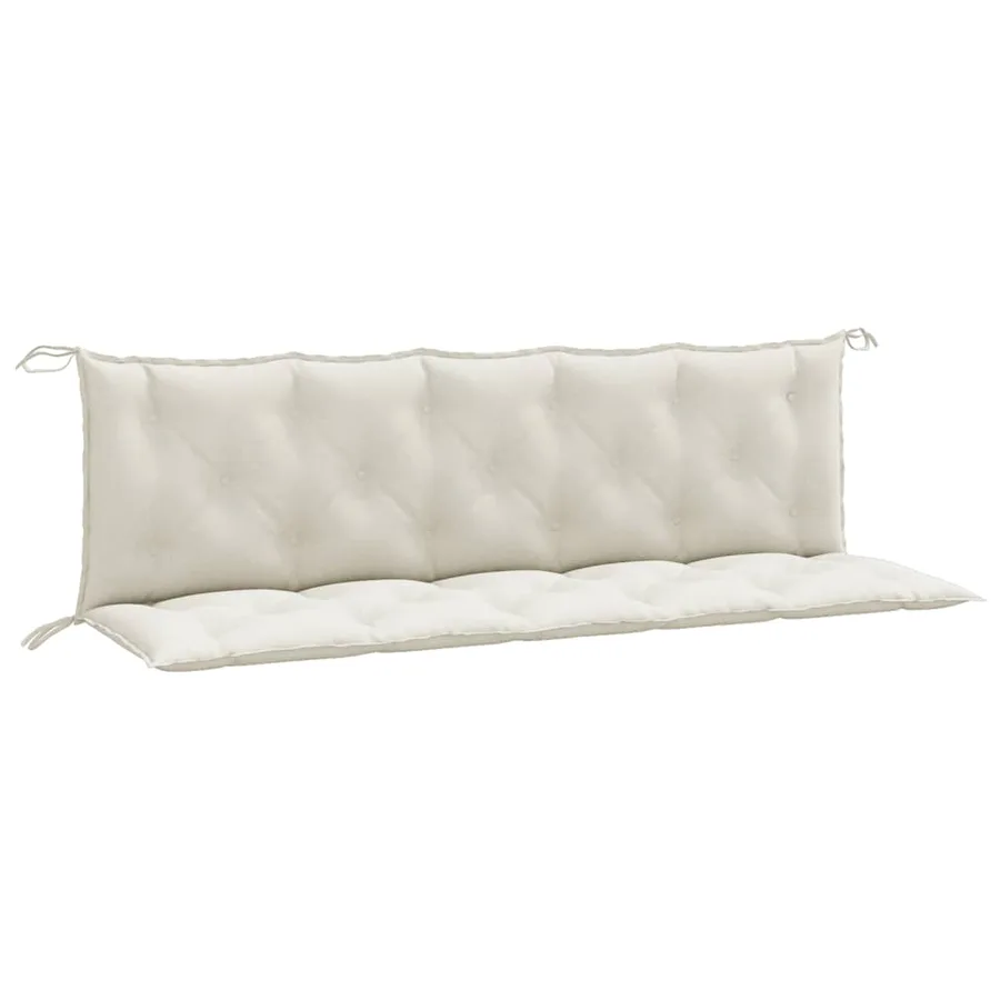 Coussins de banc de jardin lot de 2 crème mélangé tissu - 2