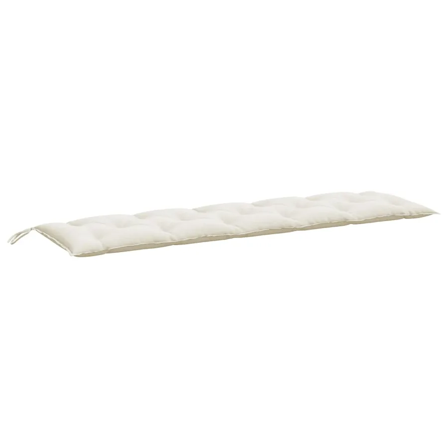 Coussins de banc de jardin lot de 2 crème mélangé tissu - 5