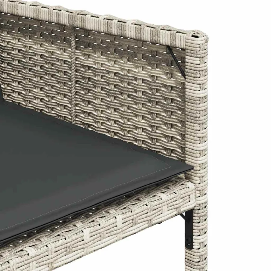 Ensemble à manger de jardin et coussins 17 pcs gris clair rotin - 6