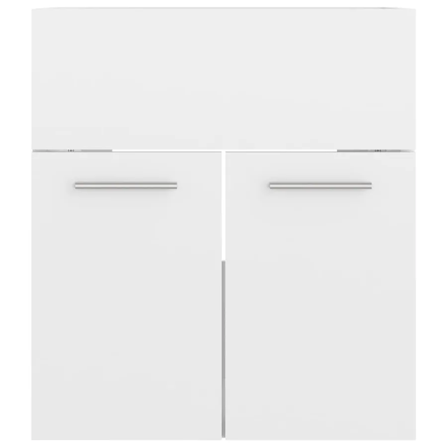 Ensemble de meubles de salle de bain Blanc brillant Aggloméré - 8