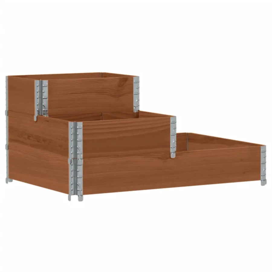 Lit surélevé à 3 niveaux marron 120x80 cm bois pin massif - 2