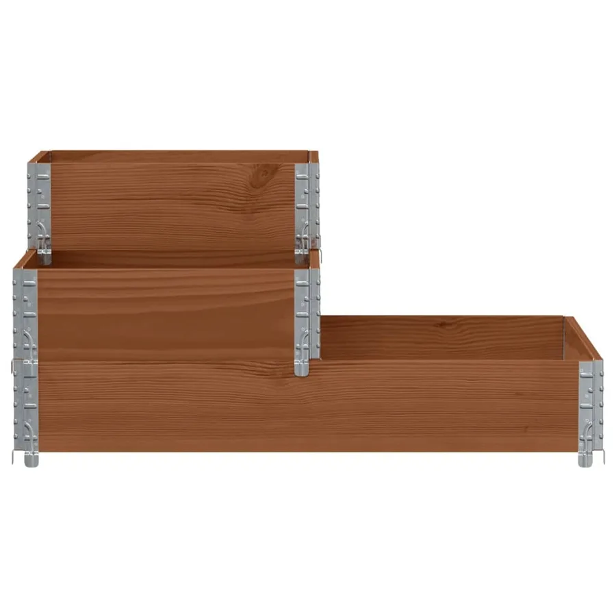 Lit surélevé à 3 niveaux marron 120x80 cm bois pin massif - 3
