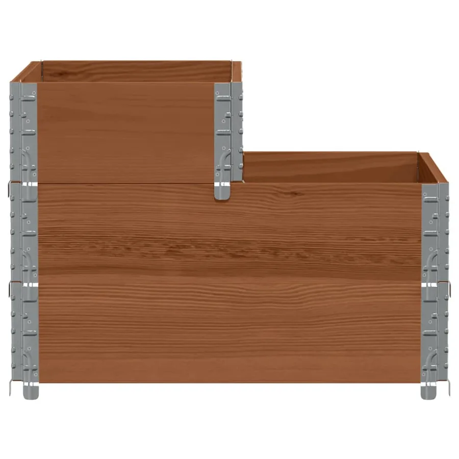 Lit surélevé à 3 niveaux marron 120x80 cm bois pin massif - 4