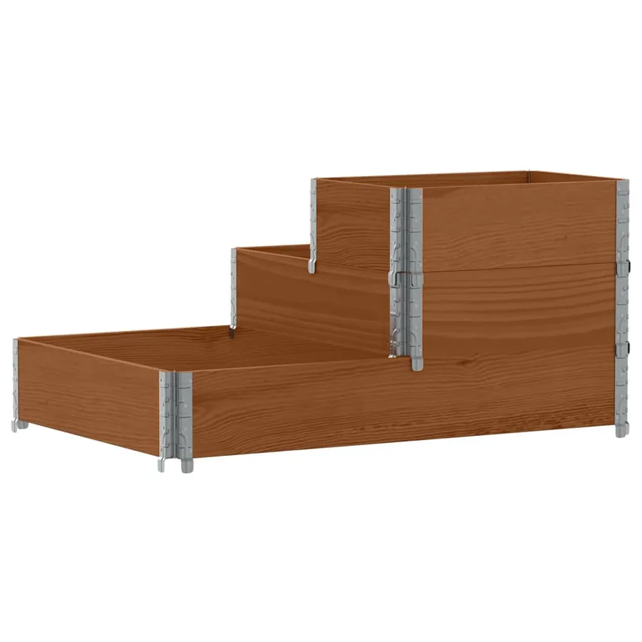 Lit surélevé à 3 niveaux marron 120x80 cm bois pin massif - 5
