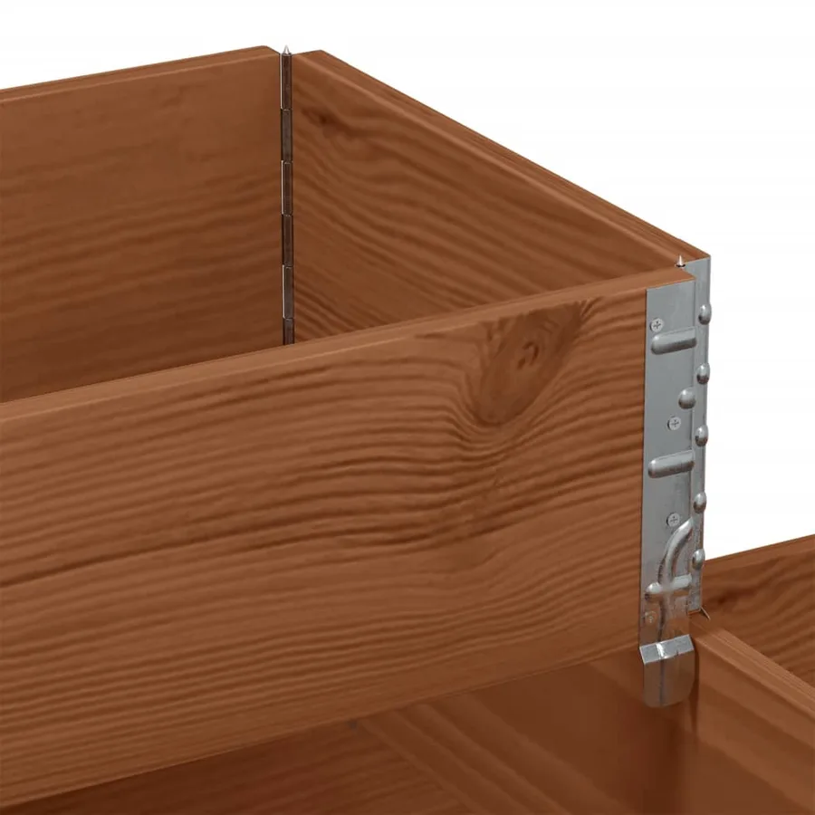 Lit surélevé à 3 niveaux marron 120x80 cm bois pin massif - 7