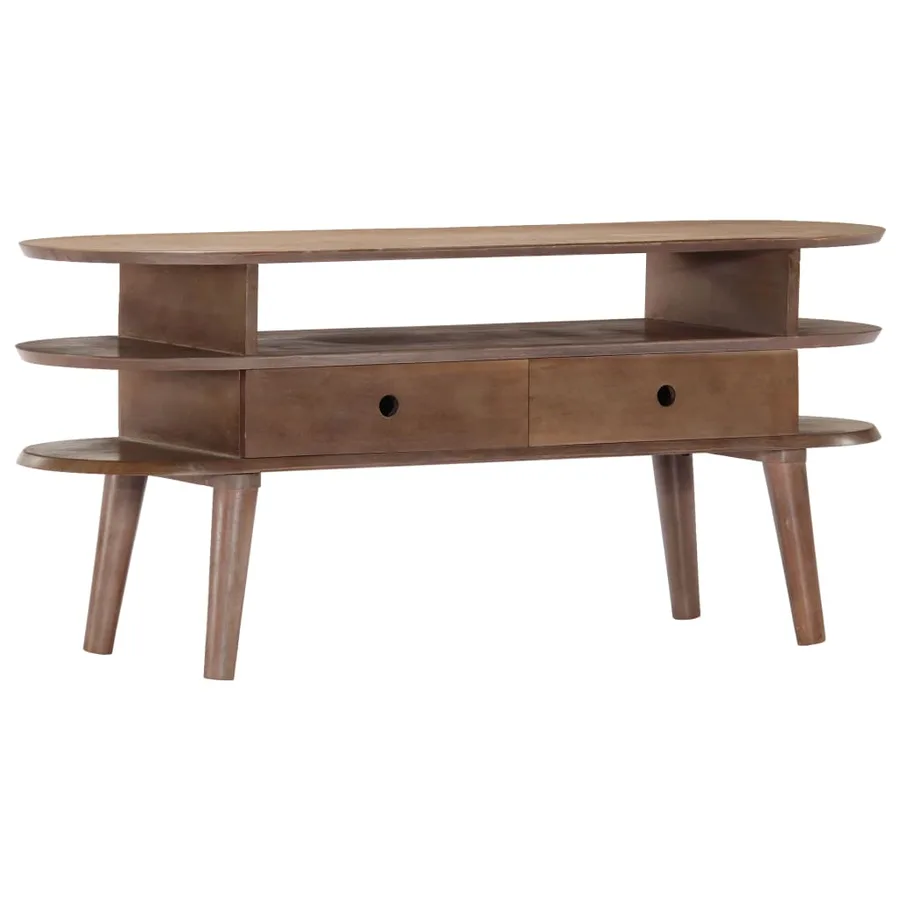 Meuble TV 110x35x50 cm Bois d'acacia solide - 9