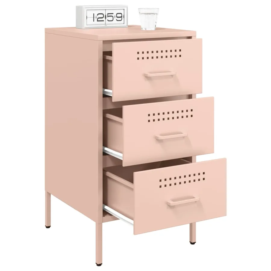Tables de chevet 2 pcs rose 36x39x68 cm acier - 4