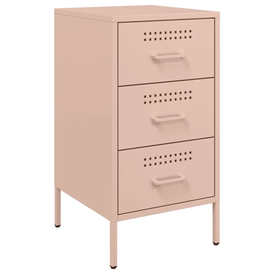 Tables de chevet 2 pcs rose 36x39x68 cm acier - 5