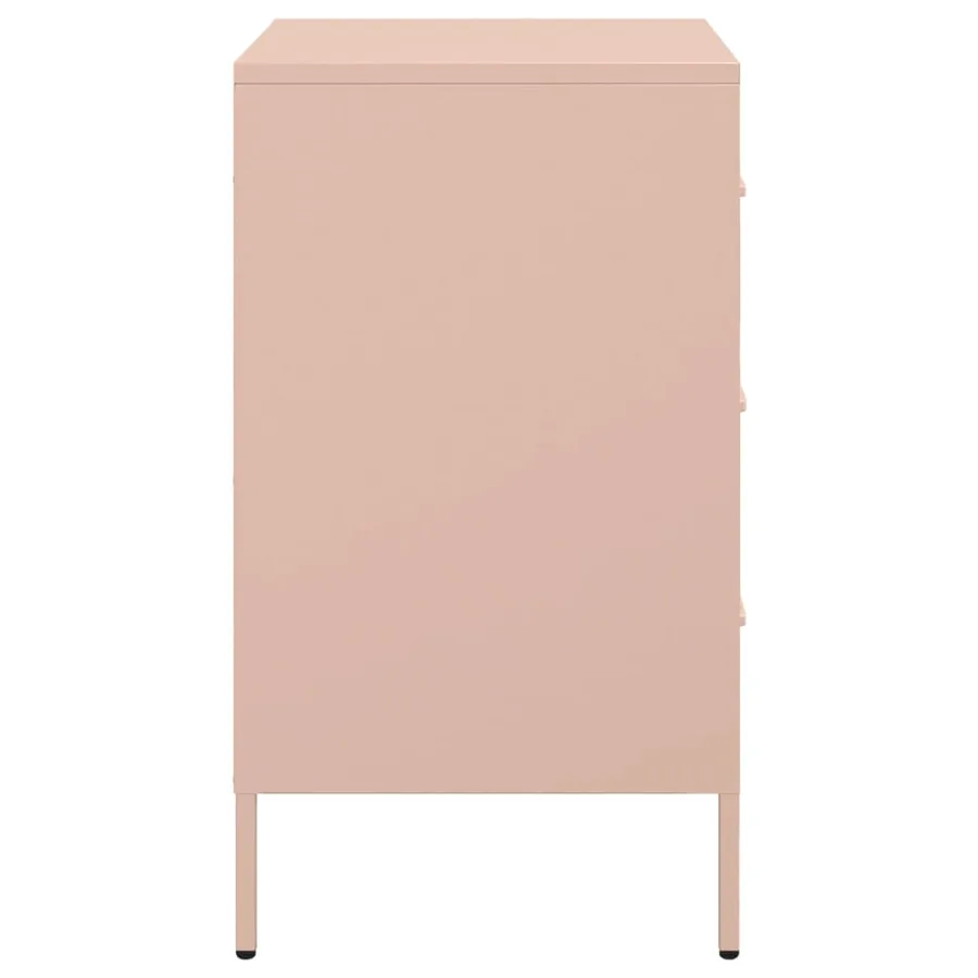 Tables de chevet 2 pcs rose 36x39x68 cm acier - 7