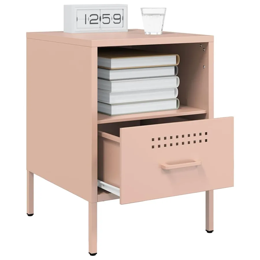 Tables de chevet 2 pcs rose 36x39x50,5 cm acier - 4