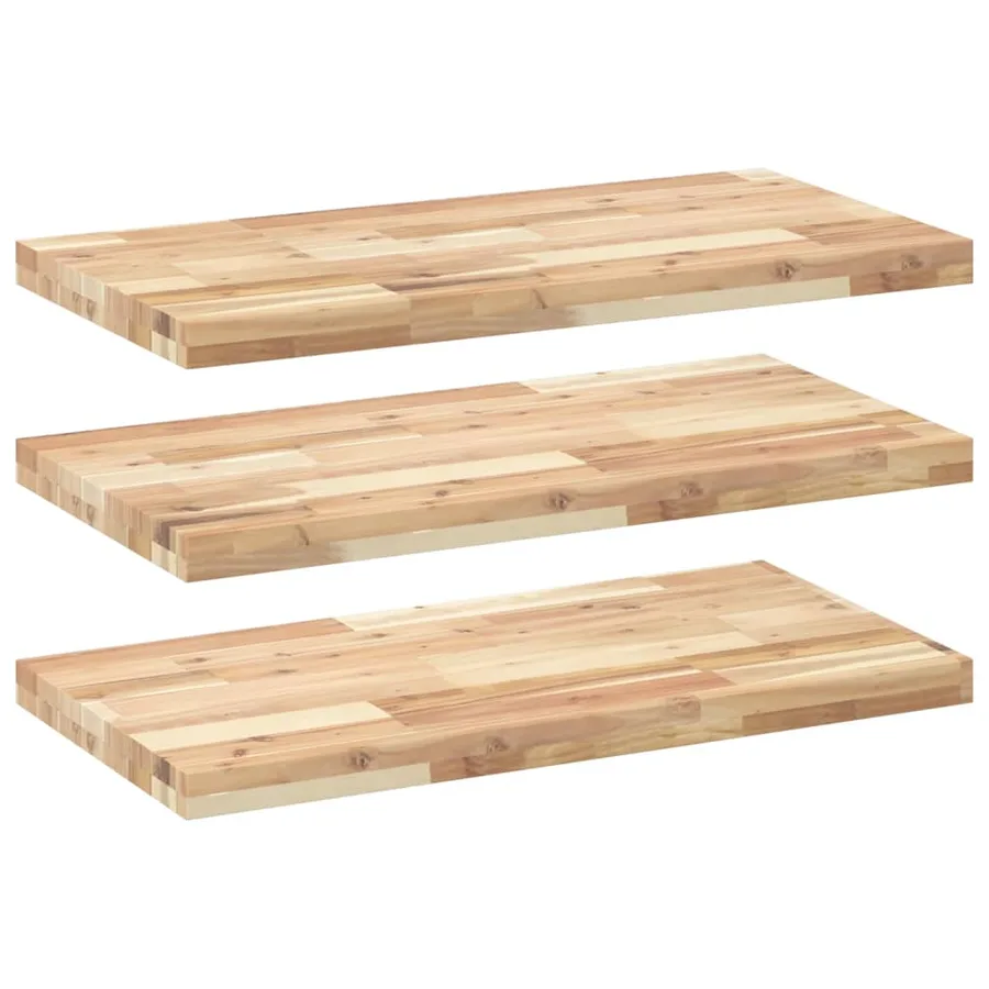 Étagères flottantes 3 pcs 100x40x4 cm acacia massif non traité - 2