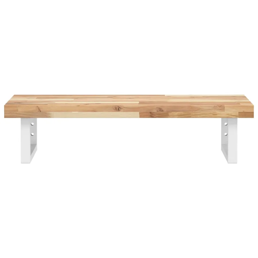 Étagère de vasque murale acier et bois massif d'acacia - 4