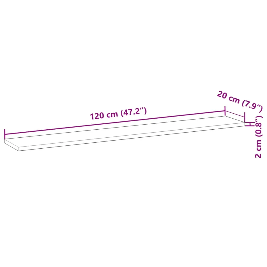 Étagères flottantes 3 pcs 120x20x2 cm acacia massif non traité - 9