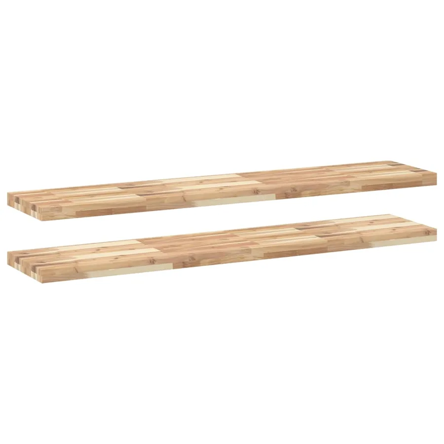 Étagères flottantes 2 pcs 120x30x4 cm acacia massif non traité - 2