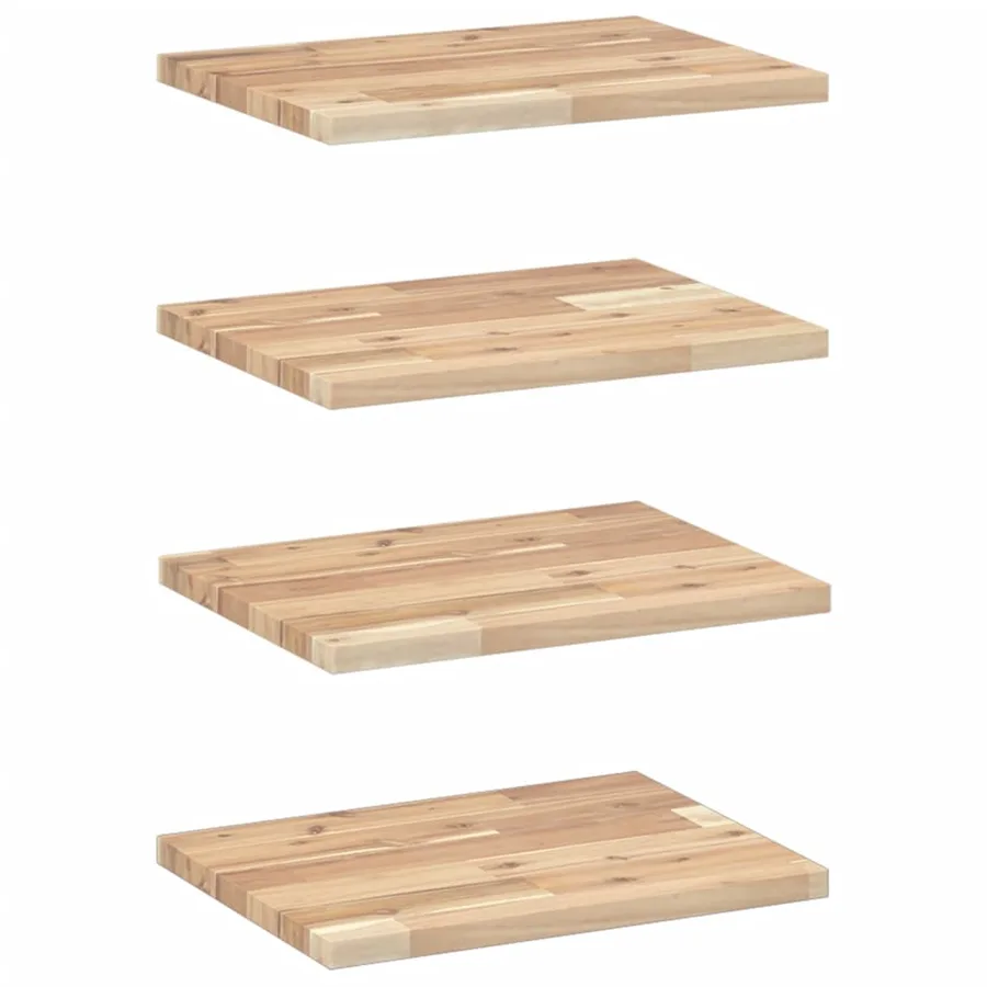 Étagères flottantes 4 pcs 60x30x2 cm acacia massif non traité - 2