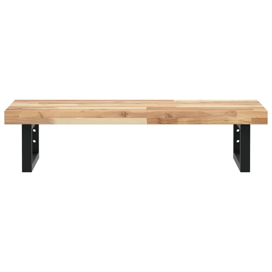 Étagère de vasque murale acier et bois massif d'acacia - 4