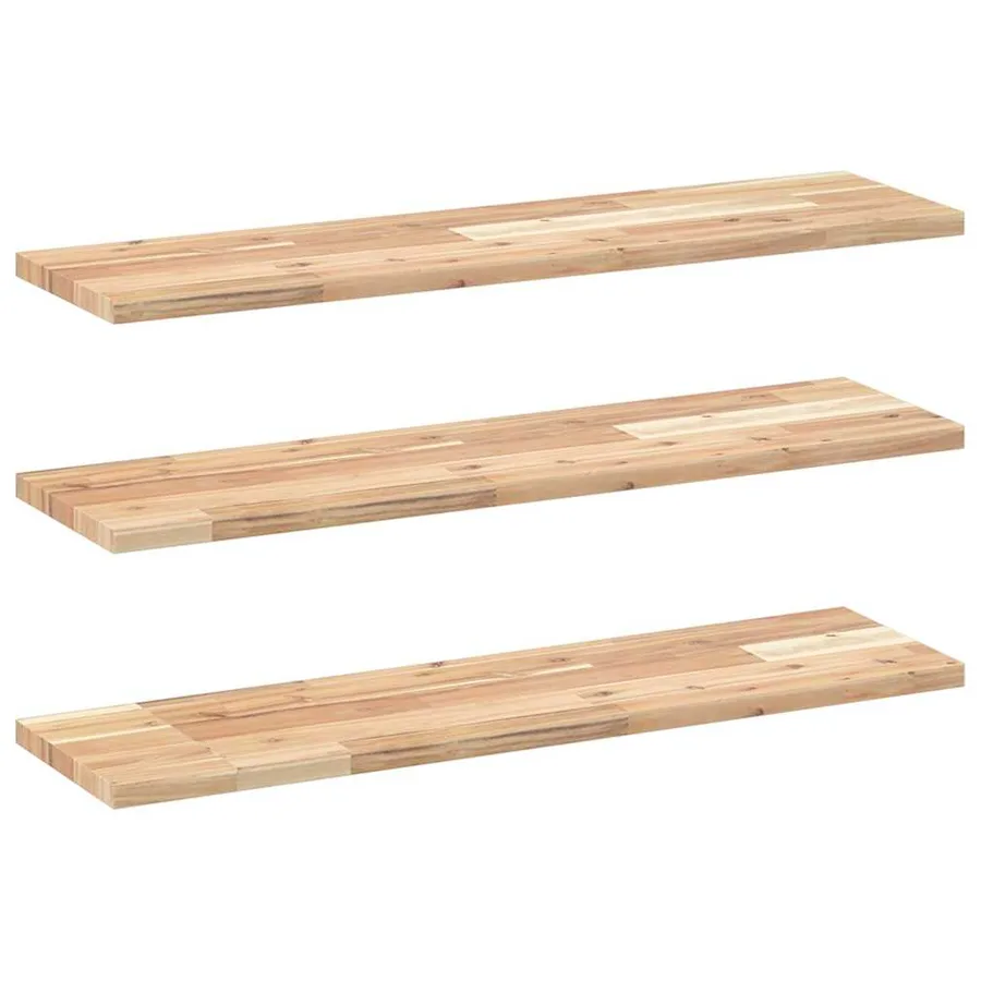 Étagères flottantes 3 pcs 80x20x2 cm acacia massif non traité - 2