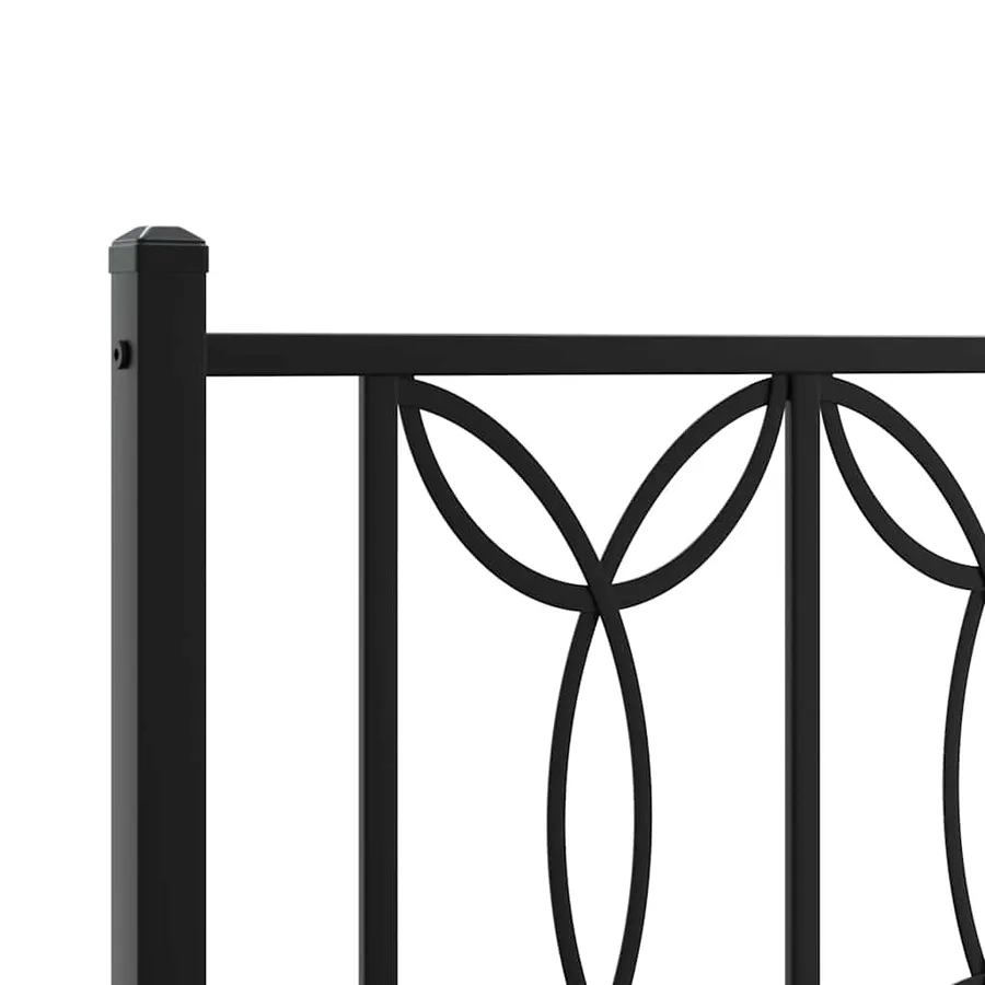 Cadre de lit métal sans matelas avec tête de lit noir 90x200 cm - 7