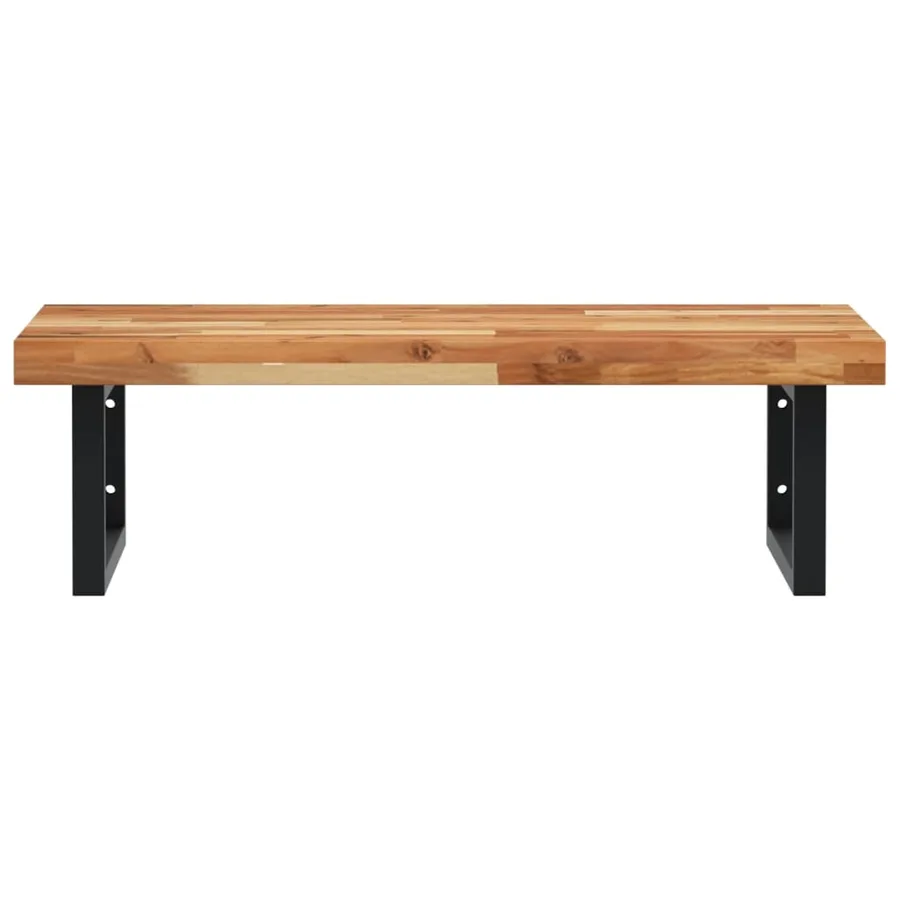 Étagère de vasque murale acier et bois massif d'acacia - 4