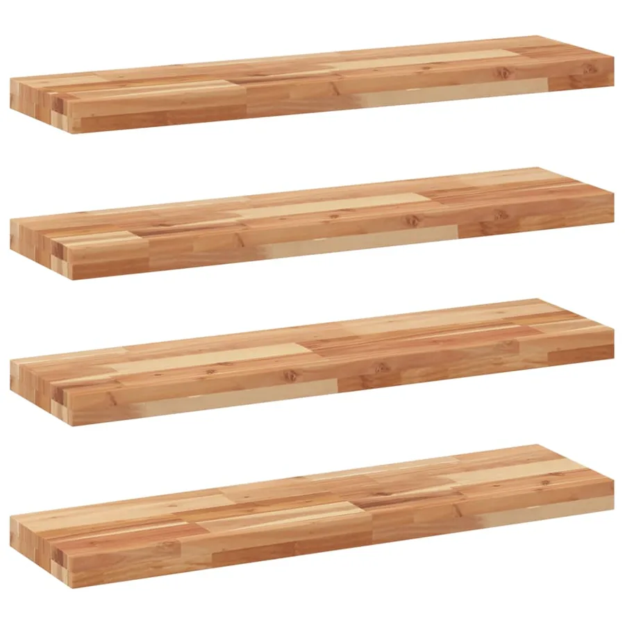 Étagères flottantes 4 pcs 100x20x4 cm acacia massif à l'huile - 2