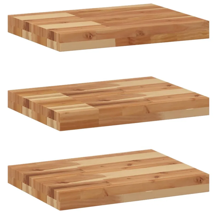 Étagères flottantes 3 pcs 60x30x4 cm acacia massif à l'huile - 2