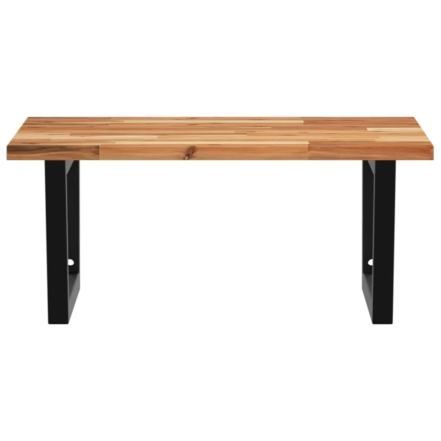 Étagère de vasque murale acier et bois massif d'acacia - 4