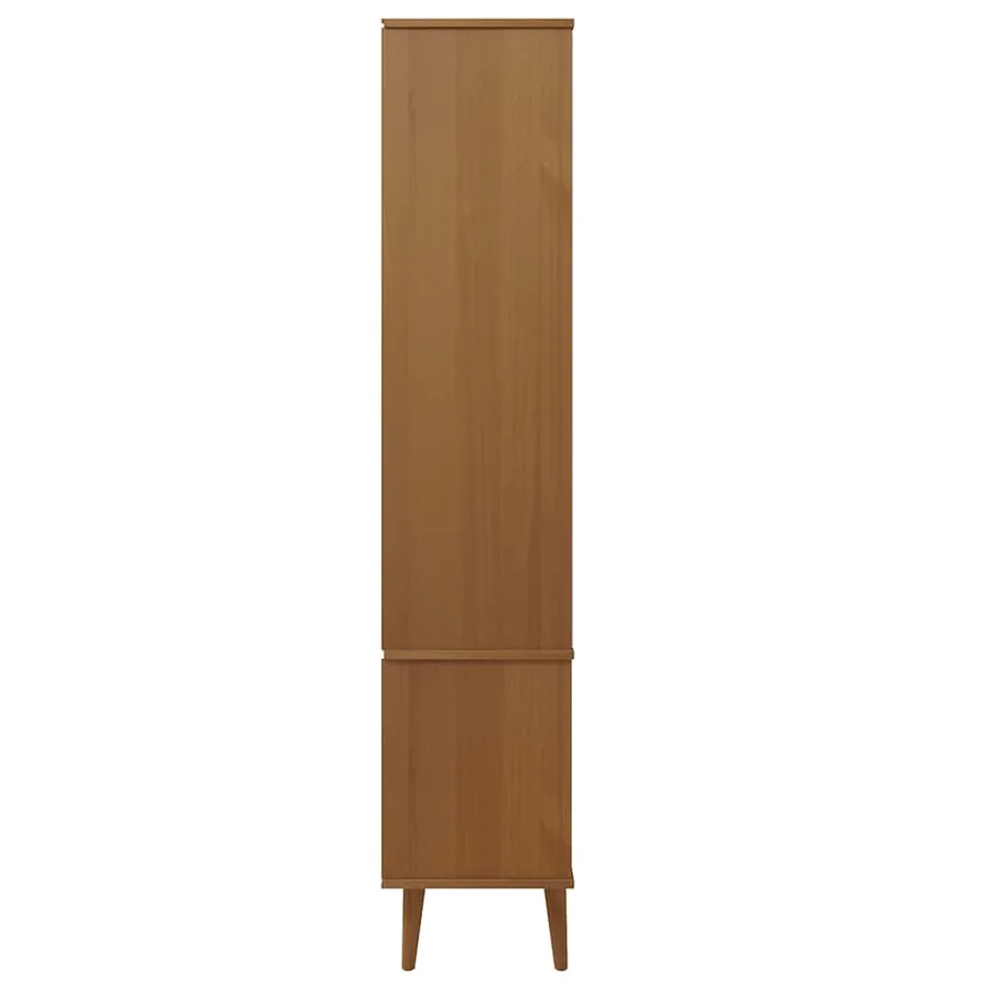 Armoire à vitrine MOLDE Marron 90x35x175 cm Bois de pin massif - 6