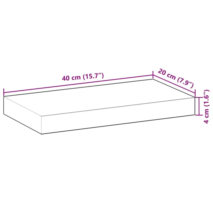Étagères flottantes 3 pcs 40x20x4 cm acacia massif non traité - 9
