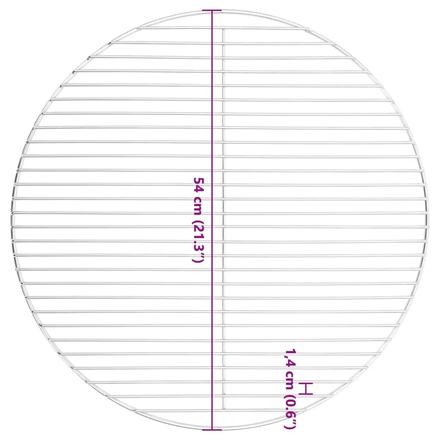 Grille de barbecue ronde Ø54 cm acier inoxydable 304 - 6