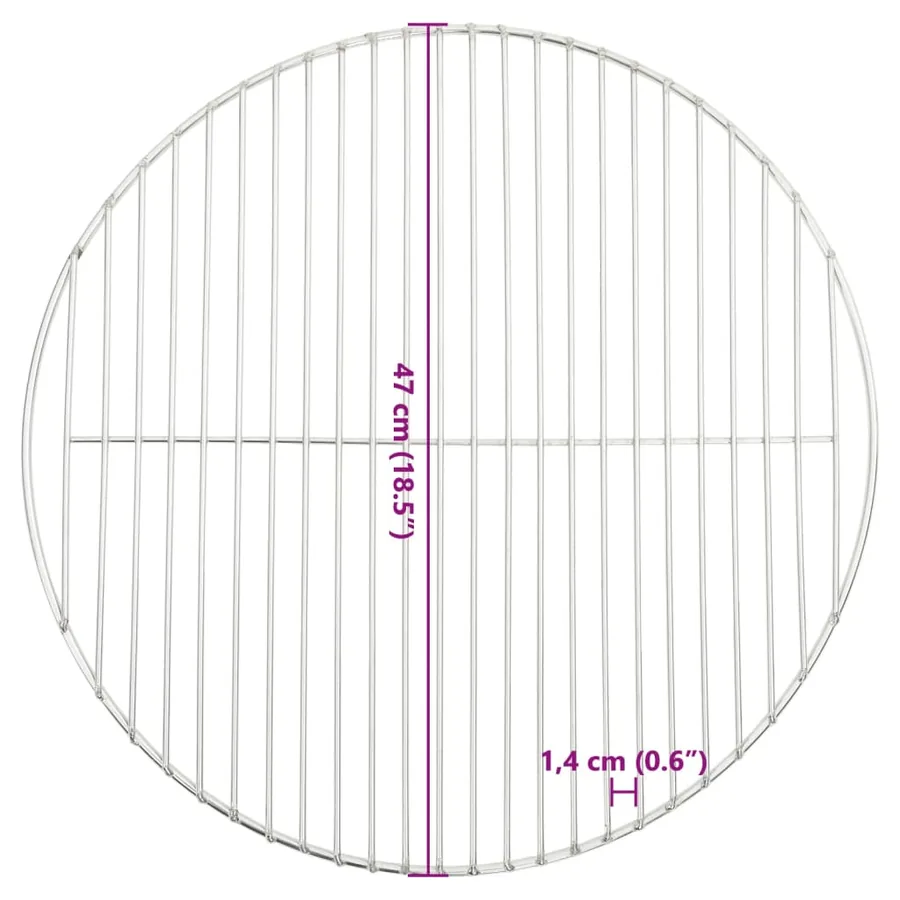 Grille de barbecue ronde Ø47 cm acier inoxydable 304 - 6
