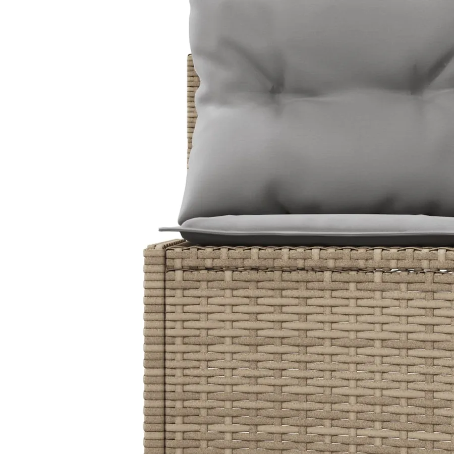 Canapé de jardin avec table coussins rond beige résine tressée - 10