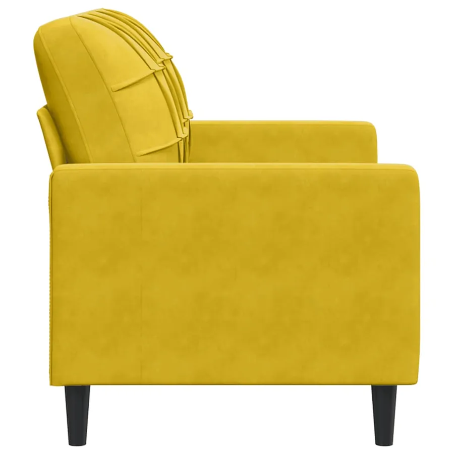 Canapé à 2 places Jaune 120 cm Velours - 5