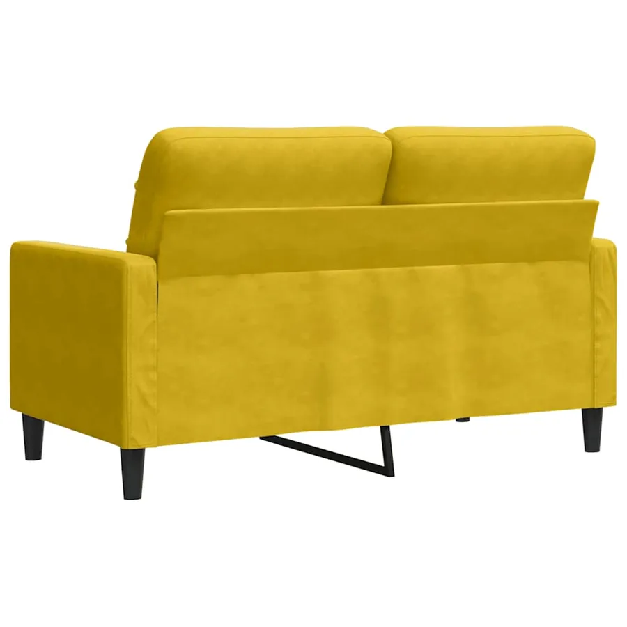 Canapé à 2 places Jaune 120 cm Velours - 6