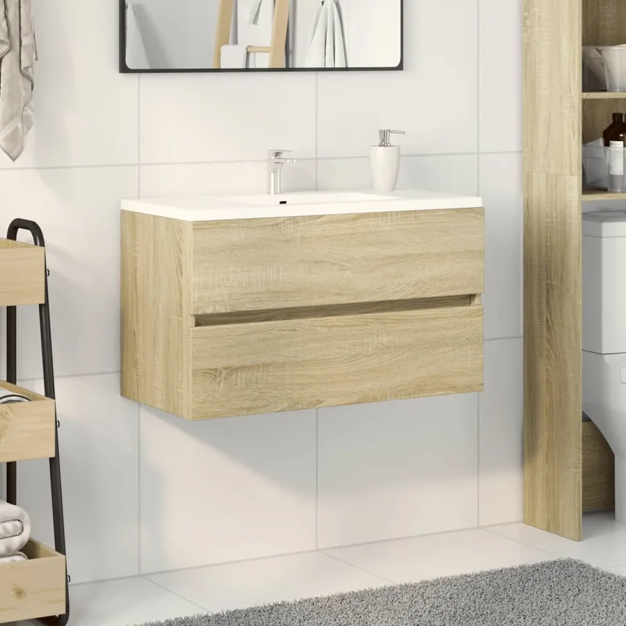 Armoire d'évier chêne sonoma 80x38,5x45 cm Bois d'ingénierie