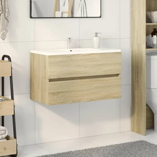 Armoire d'évier chêne sonoma 80x38,5x45 cm Bois d'ingénierie