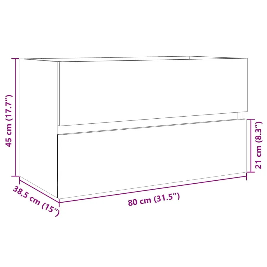 Armoire d'évier chêne sonoma 80x38,5x45 cm Bois d'ingénierie - 11