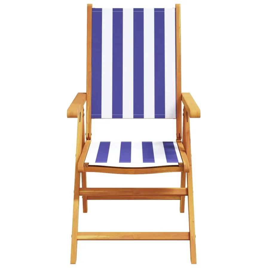 Chaises inclinables de jardin lot de 6 tissu et bois massif - 4