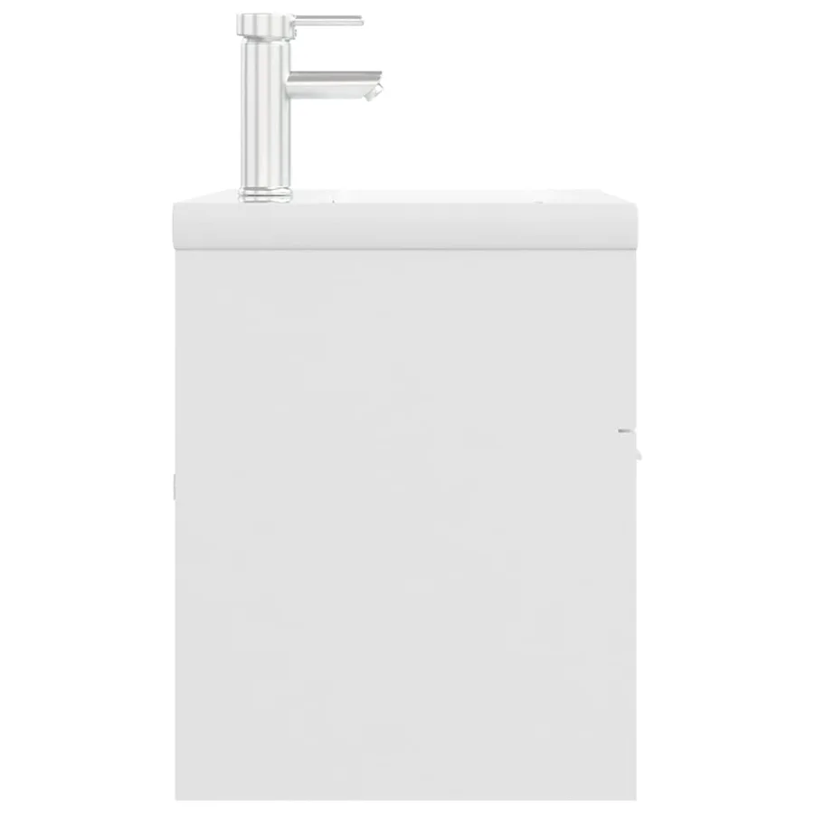 Armoire d'évier avec lavabo intégré Blanc Aggloméré - 4