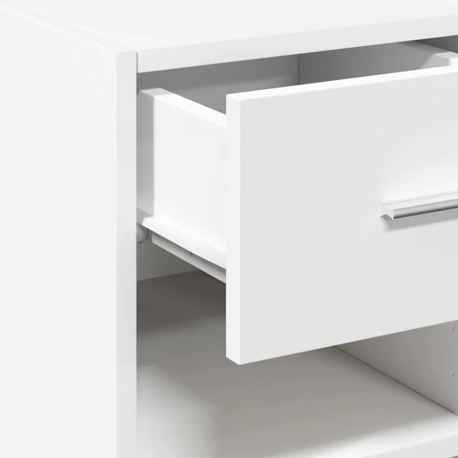 Buffet blanc 30x42,5x93 cm bois d'ingénierie - 8