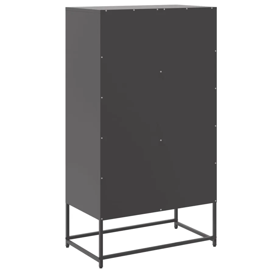 Buffet haut noir 68,5x38,5x123,5 cm acier - 8