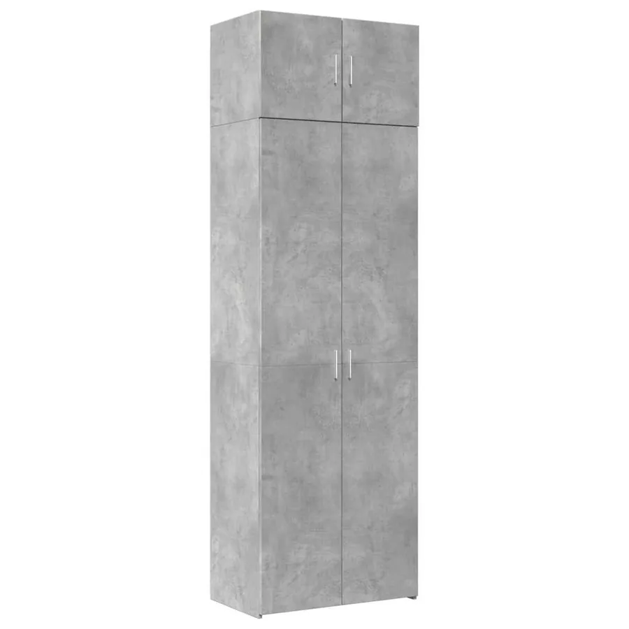 Armoire de rangement gris béton 70x42,5x225cm bois d'ingénierie - 2