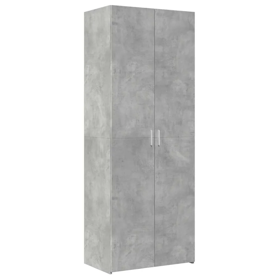 Armoire de rangement gris béton 70x42,5x225cm bois d'ingénierie - 6