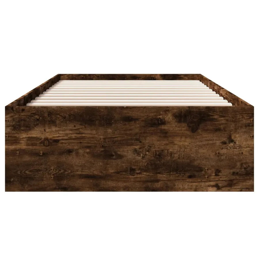 Cadre de lit sans matelas chêne fumé 90x200cm bois d'ingénierie - 5