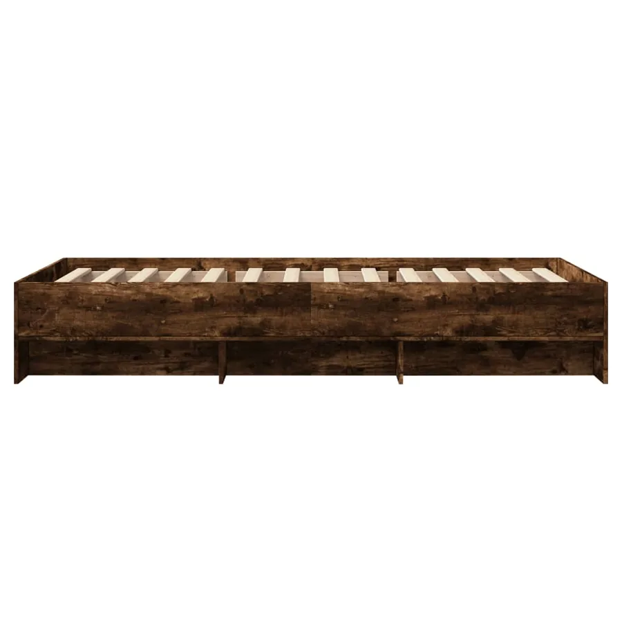Cadre de lit sans matelas chêne fumé 90x200cm bois d'ingénierie - 6