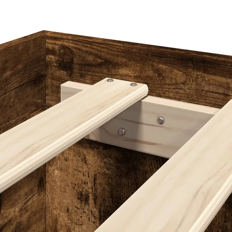 Cadre de lit sans matelas chêne fumé 90x200cm bois d'ingénierie - 8